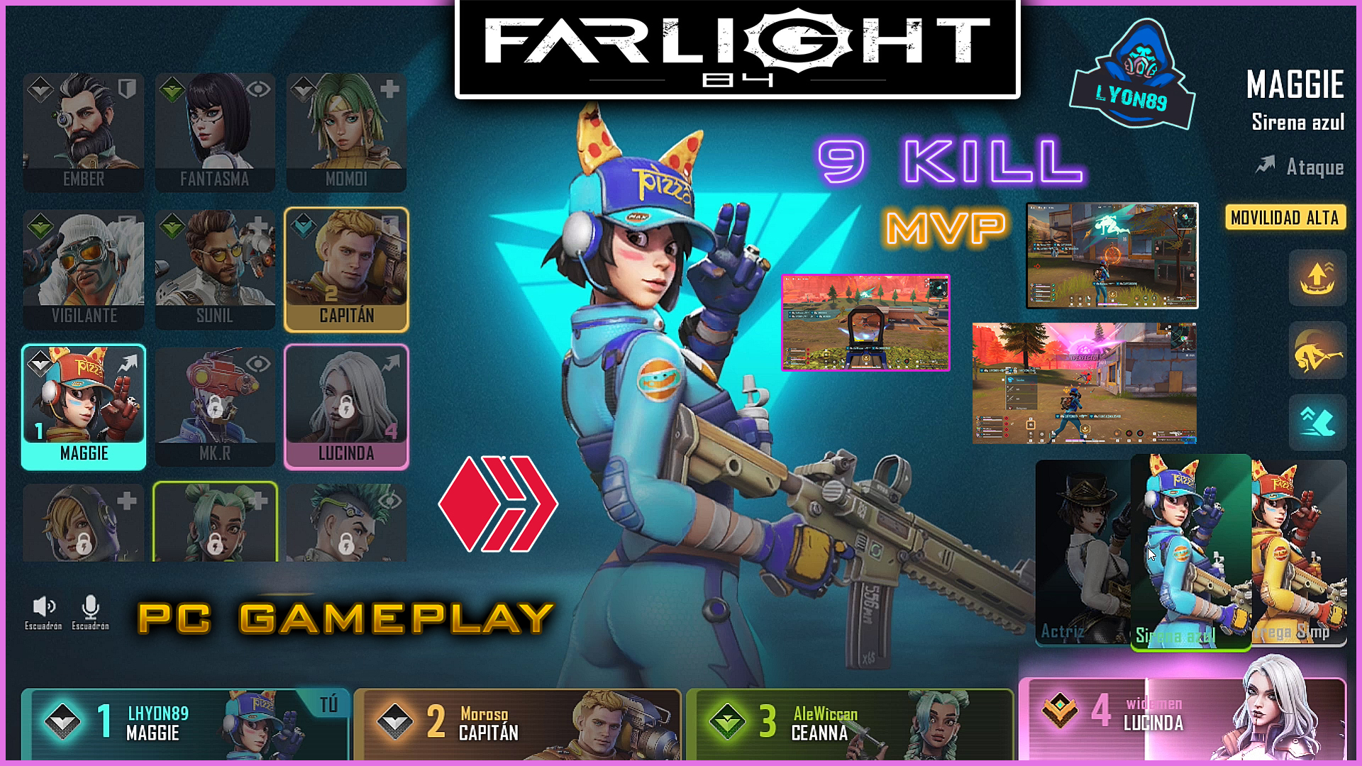 🔥Farlight 84 - BATTLE ROYALE🔫👻MAGGIE Gameplay 🏆MVP🎮 9 KILL  💀🌟@lyon-89 - 3speak - Tokenised video communities